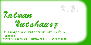 kalman mutshausz business card